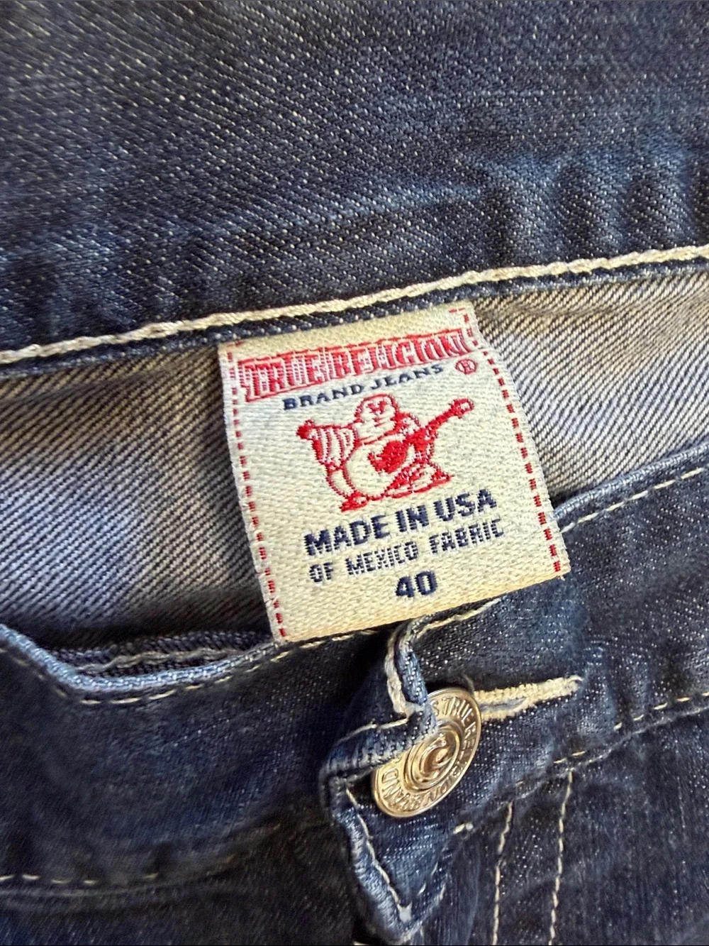 True Religion USA Boot Cut Jeans Men’s Flap Pocket Y2K Dark Wash Denim